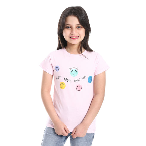 Diadora Girls Cotton Printed T-Shirt
